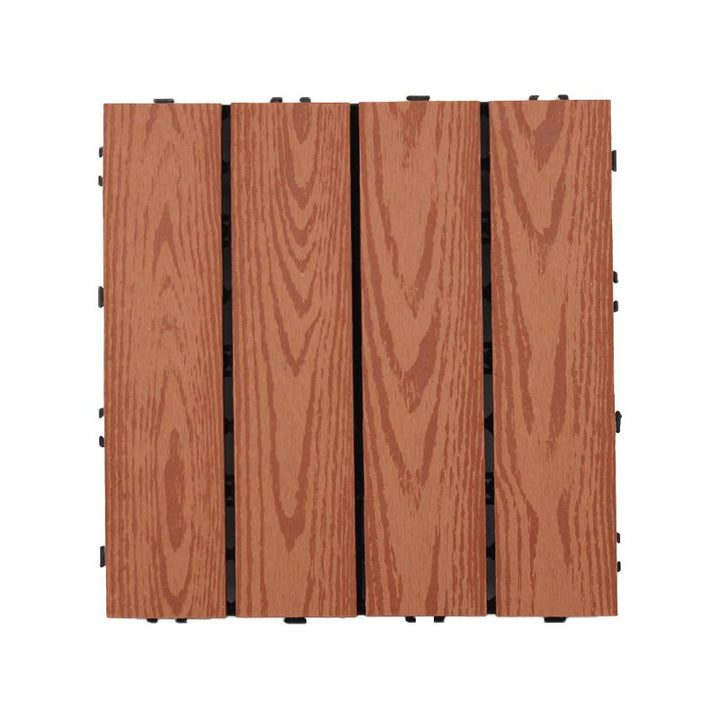 Lisslune | Square Click Patio Floor Tiles Stripe Pattern Tile Set Floorboard