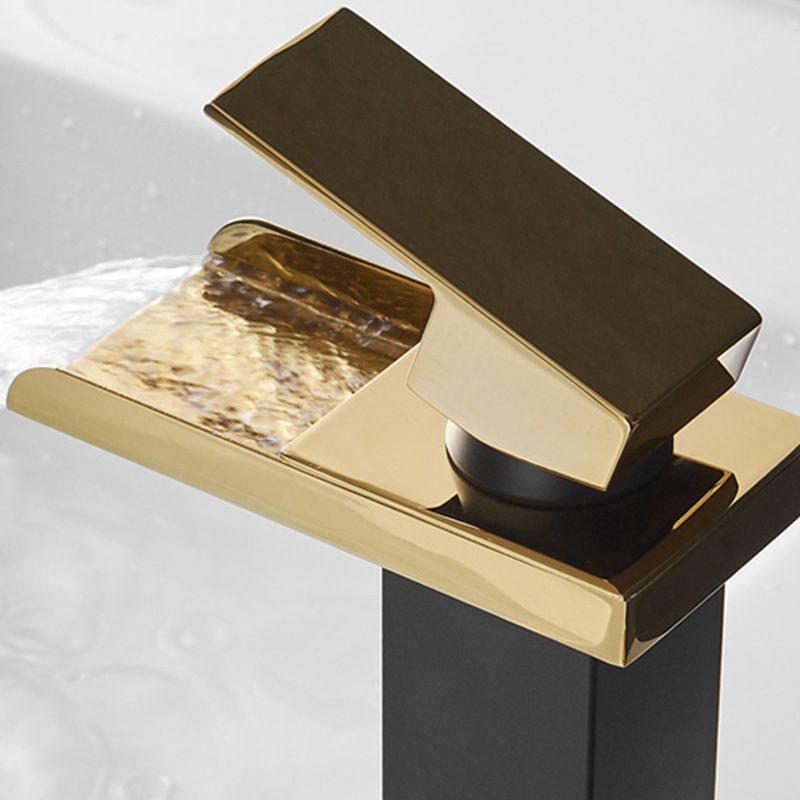Lisslune | Waterfall Outlet Vase Sink Faucet Lever Handle Square Vase Sink Faucet