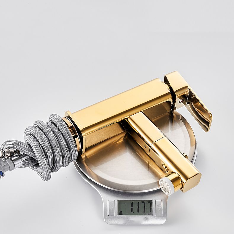 Lisslune | Luxury Extendable Basin Faucet Cubic Low Arc Vanity Faucet