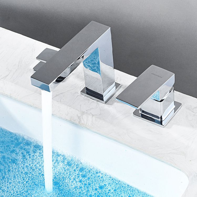 Lisslune | Contemporary Bath Faucet Trim Deck Mounted Low Arc Bathroom Faucet