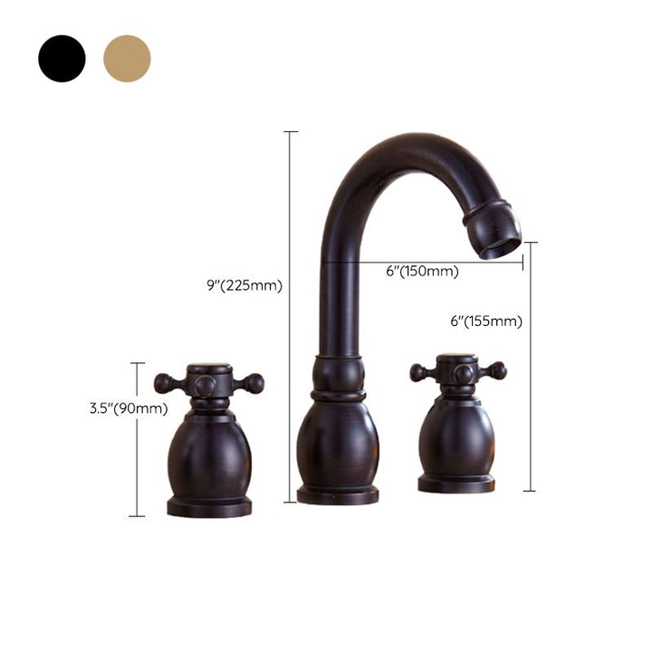 Lisslune | Widespread bathroom faucet 3 holes round sink faucet