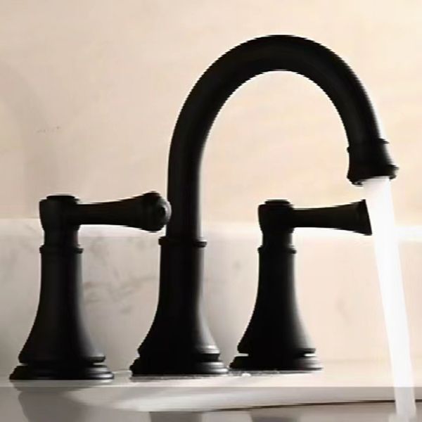 Lisslune | Modern Sink Faucet Widespread Faucet with 2 Handles and 3 Holes