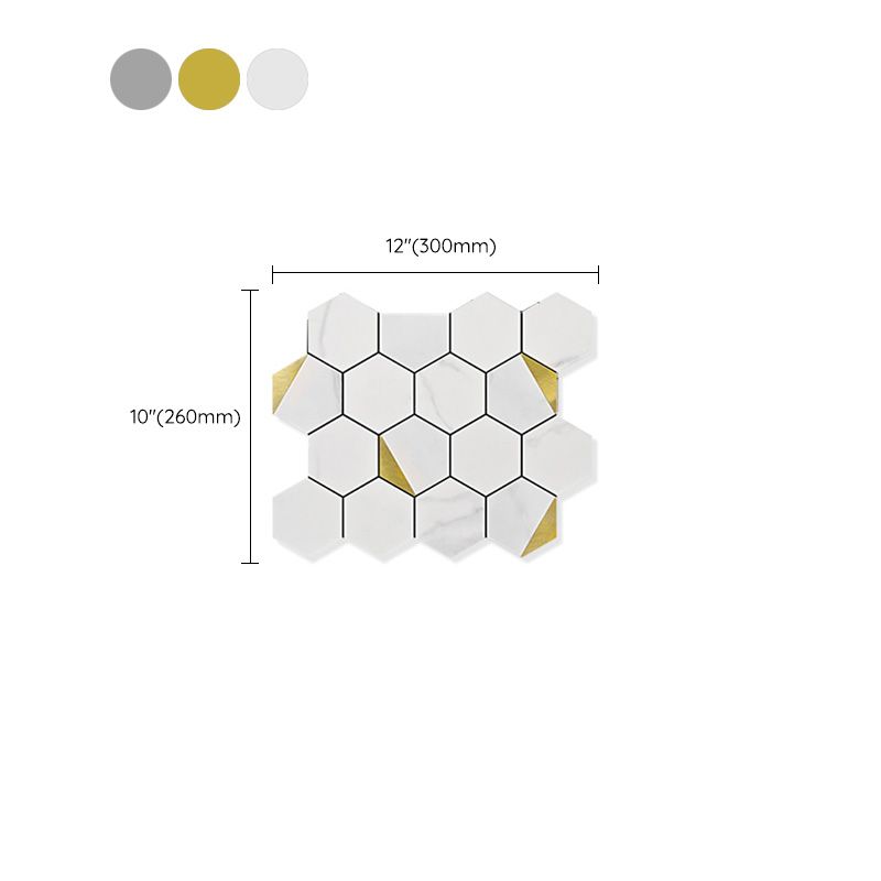 Lisslune | Hexagonal Modern Peel and Stick Tiles Mosaic Tiles Peel and Stick Backsplashes