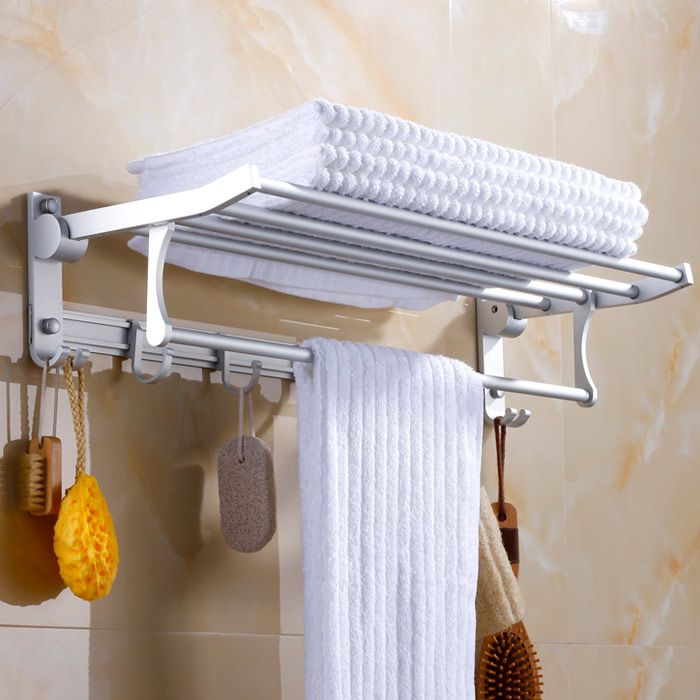 Lisslune | Silver Contemporary Bathroom Hardware Set Stainless Steel Aluminum Bathroom Set