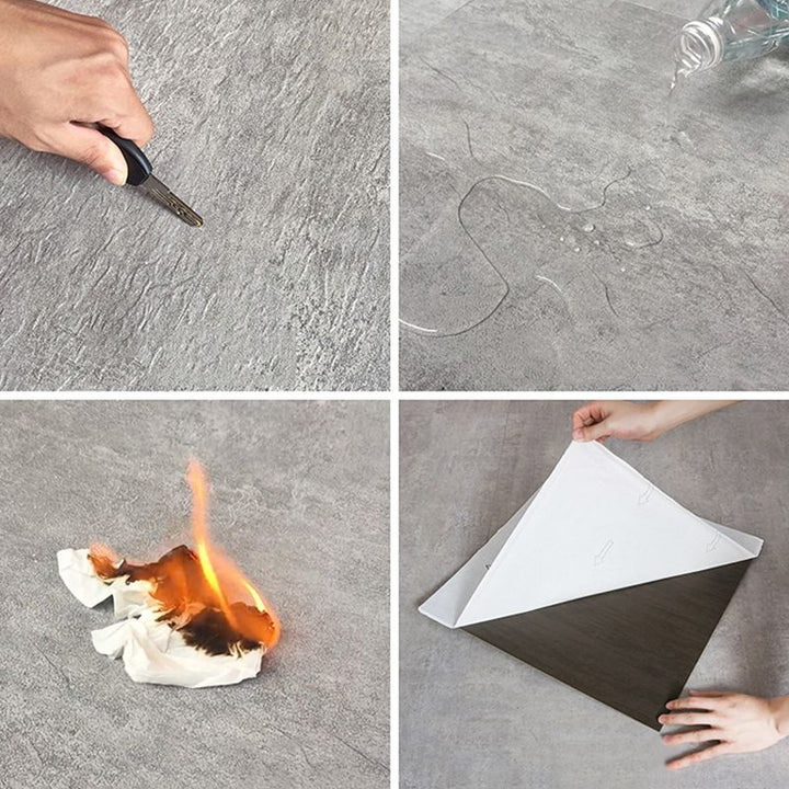 Lisslune | Square PVC flooring Peel & Stick stone design vinyl floor for the living room