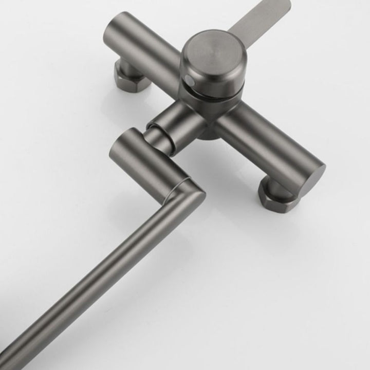 Lisslune | Modern Wall-Mounted Kitchen Faucet Single Lever Faucet in Chrome