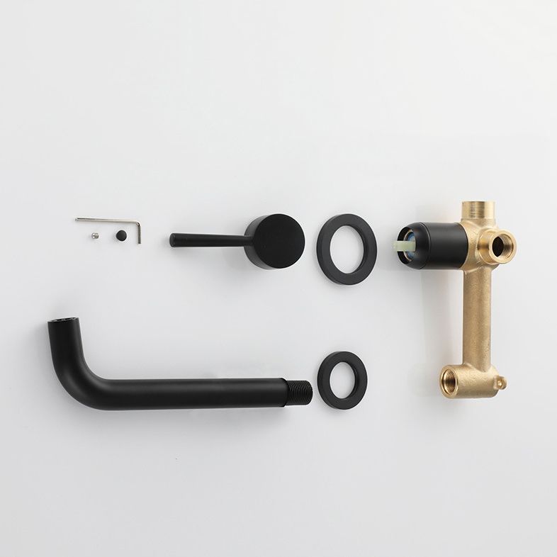 Lisslune | Industrial Sink Faucet Brass Lever Handles Low Arc Wall Mounted Bathroom Faucet