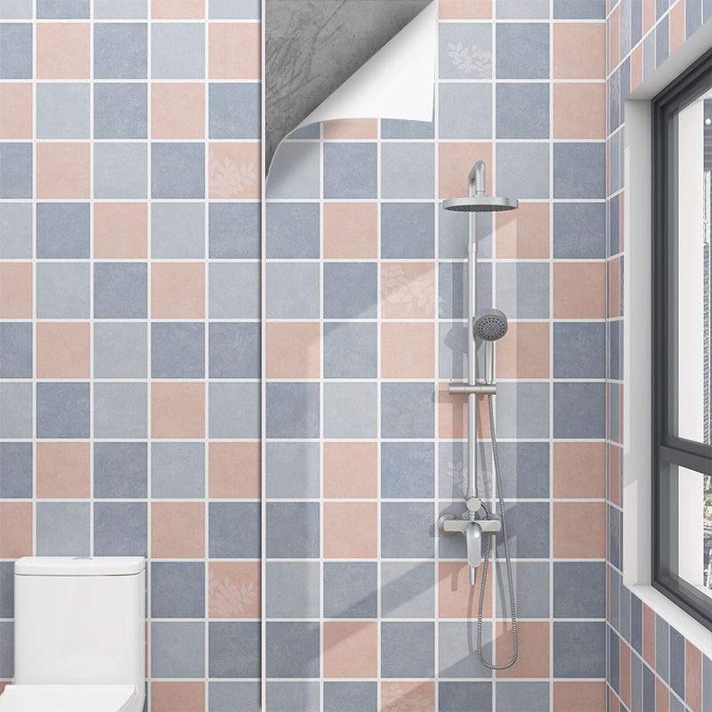 Lisslune | Grid Mosaic Peel & Stick Tiles Scratch-resistant Wallpaper for Bathroom Back Wall