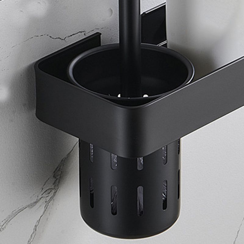 Lisslune | 7-piece bathroom hardware set matte black/gray with bath shelf/towel holder/bath towel hooks