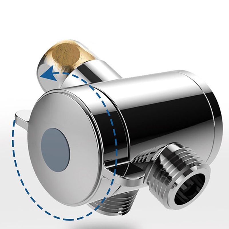 Lisslune | Contemporary Shower Combination Adjustable Shower Head Chrome Ceiling Mounted Round Shower Head