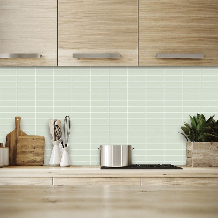 Lisslune | Peel and stick tiles Waterproof plastic rectangular peel and stick tile for the kitchen 2-pack