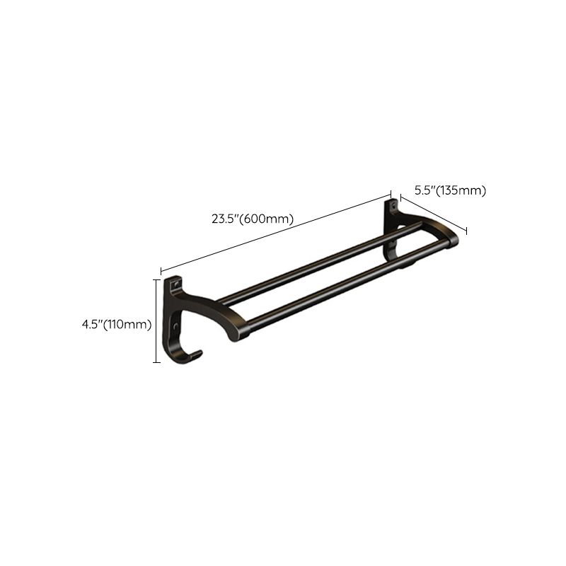 Lisslune | Matt Black 2-piece modern bathroom accessories as a single item or as a set with bath shelf