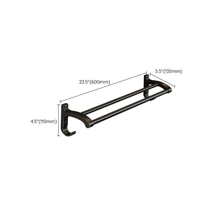 Lisslune | Matt Black 2-piece modern bathroom accessories as a single item or as a set with bath shelf