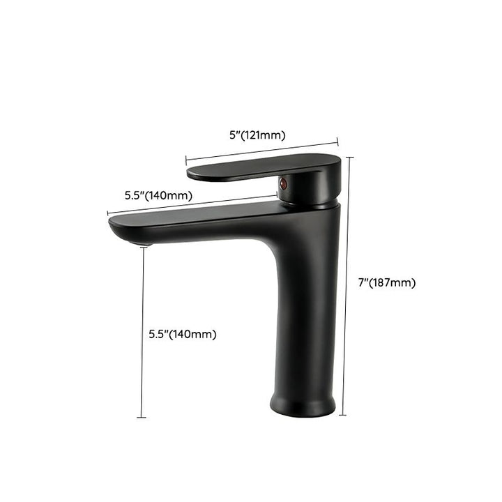 Lisslune | Modern Brass Bathroom Sink Faucet Round Lever Handles Sink Faucet
