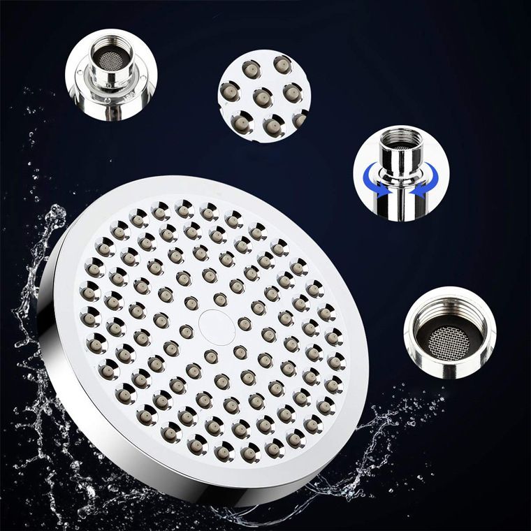 Lisslune | Modern Dual Shower Head Square High Arc Shower Head Combination in Silver