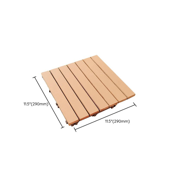Lisslune | Yellow 6-Slat Square Wood Floor Tiles Click System Floor Tiles