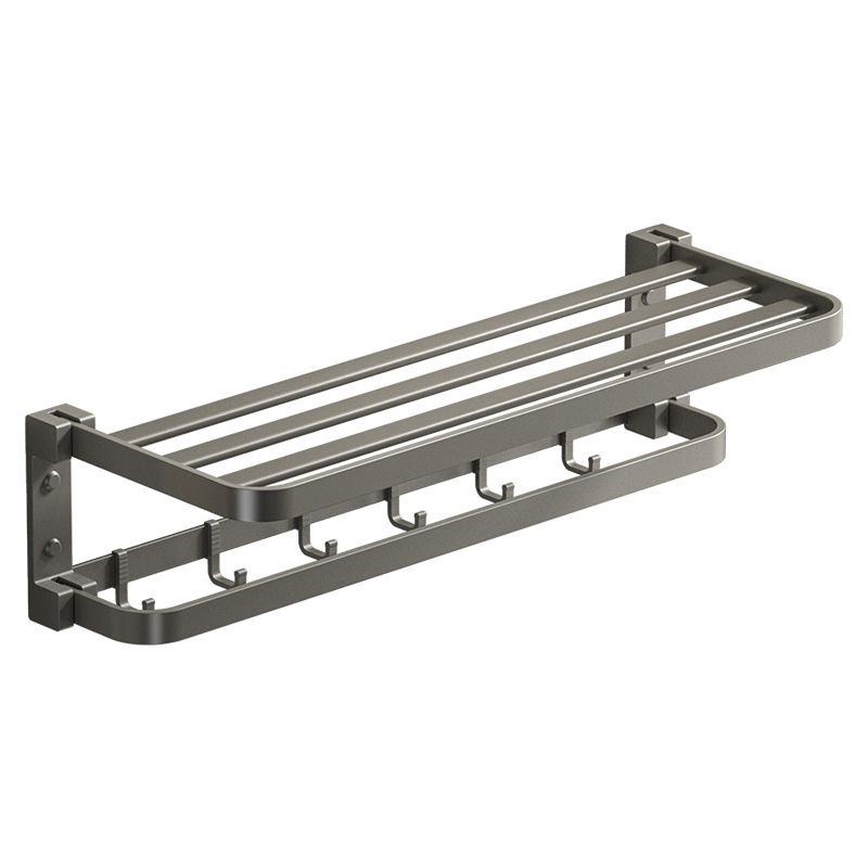 Lisslune | Modern Gray Bathroom Accessory Set Aluminum Stainless Steel Bathroom Shelf/Towel Hooks/Towel Bar