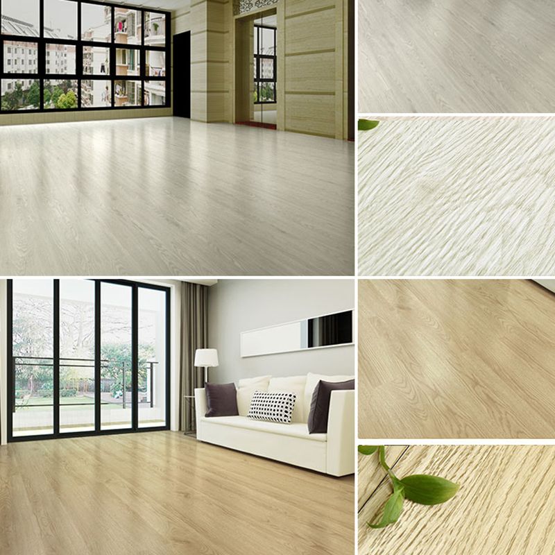 Lisslune | Rectangle PVC Floor Covering Peel and Stick Smooth Wood Look Vinyl Flooring