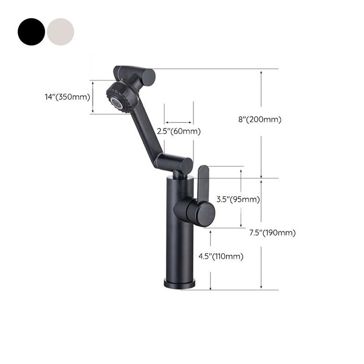 Lisslune | Swivel spout bathroom faucet single hole sink faucet with lever handle