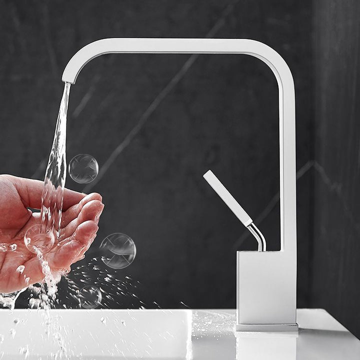 Lisslune | Unique Sink Faucet Bathroom Brass Solid Color Waterfall Spout Faucet