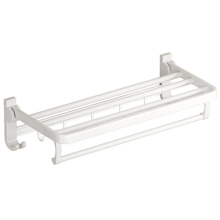 Lisslune | White Bathroom Accessories Set Contemporary Aluminum Bathroom Accessories Kit with Towel Rail
