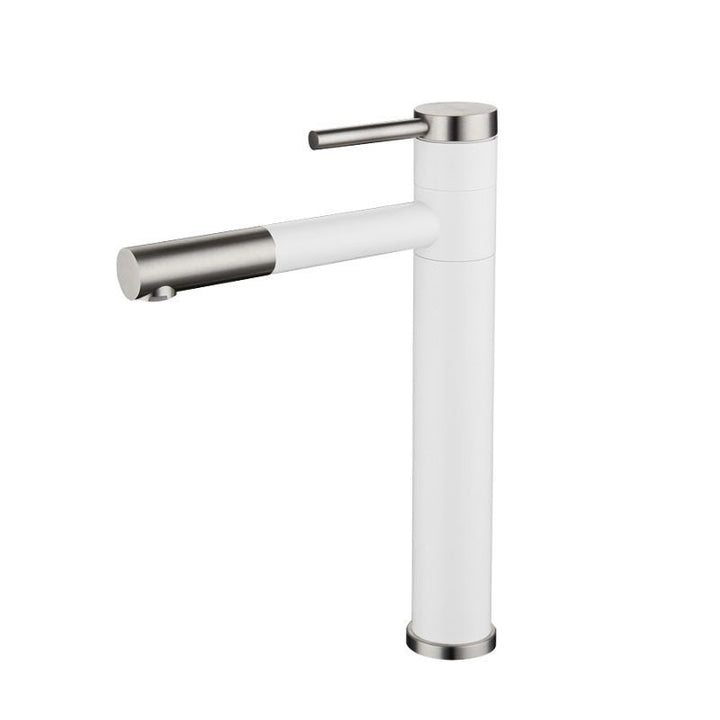 Lisslune | Modern Vessel Sink Faucet Stainless Steel Single Handle Low Arc Pull Down Vessel Faucet