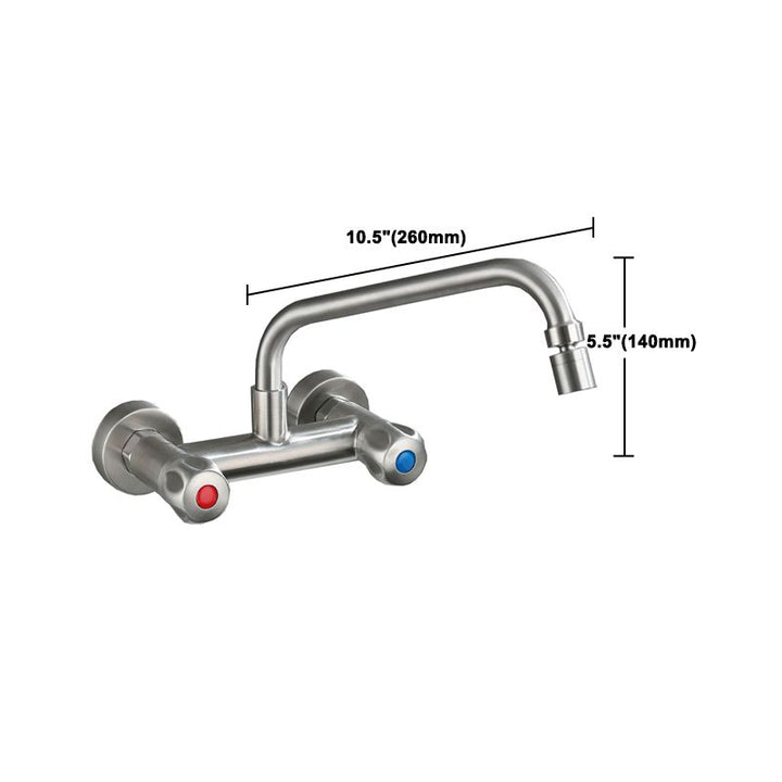 Lisslune | Round 2-Handle Bathroom Faucet Single Hole Wall Mounted Bathroom Faucet