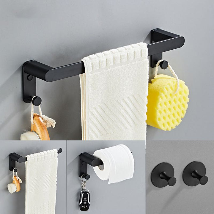 Lisslune | Metal Bathroom Set 5-piece Modern Style Black Bathroom Accessories Set