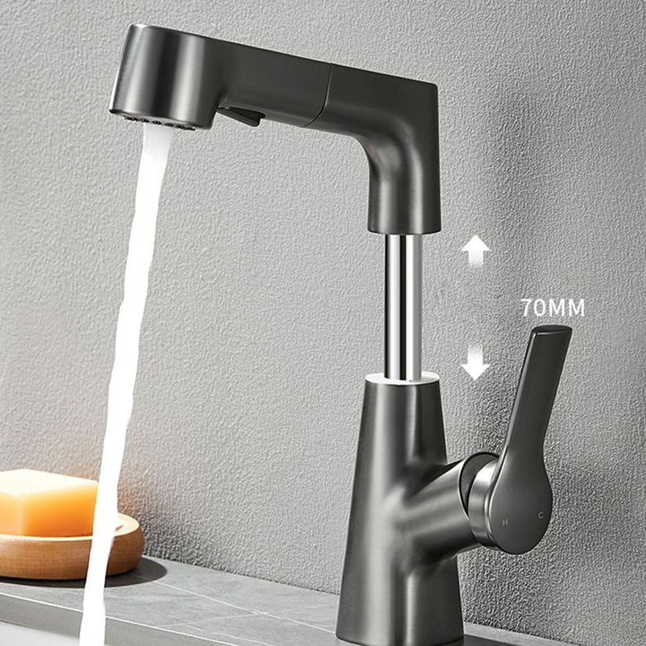 Lisslune | Modern Solid Color Faucet Metal Center Connection Sink Faucet for Bathroom
