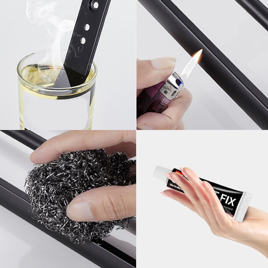 Lisslune | Modern Aluminum Bathroom Accessory Set Matte Black Bathroom Shelf/Towel Holder/Paper Holder
