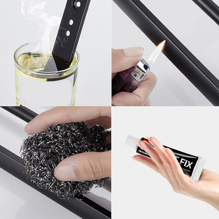 Lisslune | Modern Aluminum Bathroom Accessory Set Matte Black Bathroom Shelf/Towel Holder/Paper Holder
