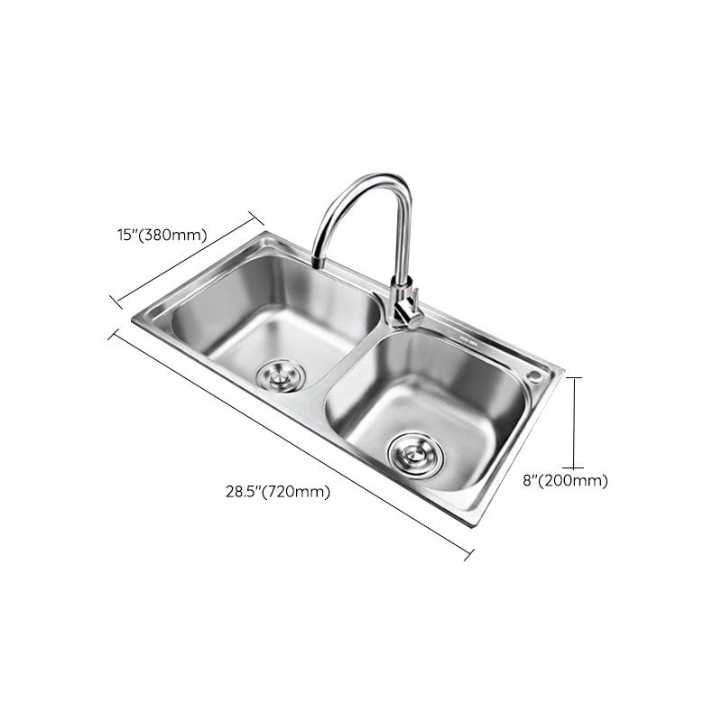 Lisslune | Classic Style Kitchen Sink Stainless Steel Kitchen Sink with Drainage Hole Kit