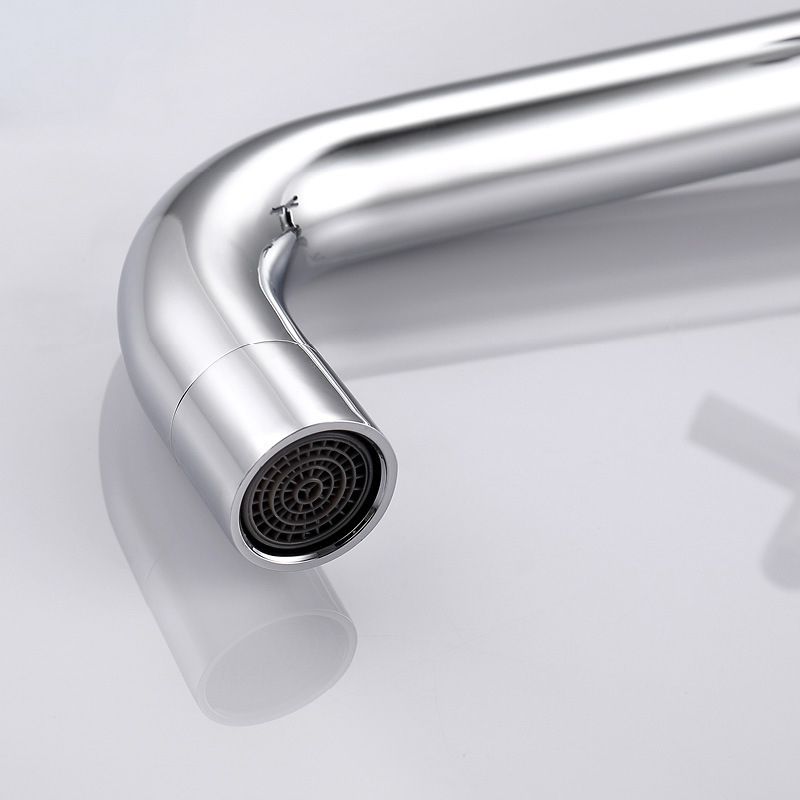 Lisslune | Glam Wall-mounted Bathroom Faucet Copper Single Handle Low Arc Faucet for Bathroom