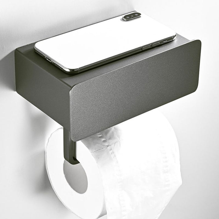 Lisslune | 2-piece stainless steel classic bathroom accessory set black & chrome paper holder