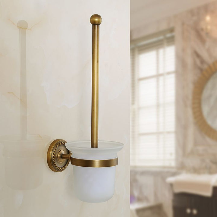 Lisslune | Brass Traditional Bathroom Accessory Set Vintage Bronze Bath Shelf/Towel Holder/Bathrobe Hook