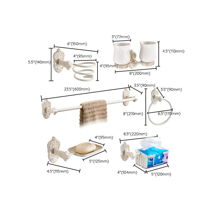 Lisslune | Traditional Bathroom Accessories Set White Bathroom Accessories Hardware Set