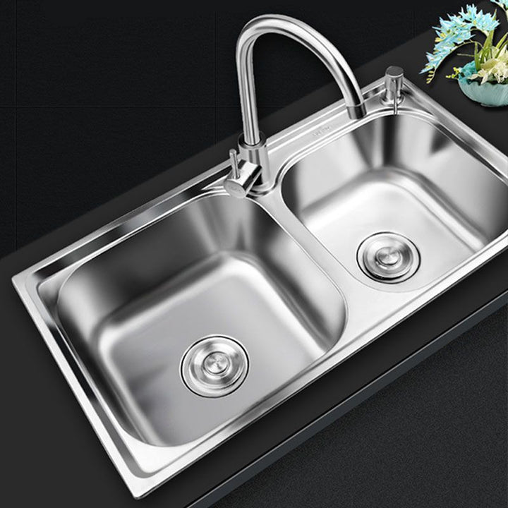 Lisslune | Classic Style Kitchen Sink Stainless Steel Kitchen Sink with Drainage Hole Kit