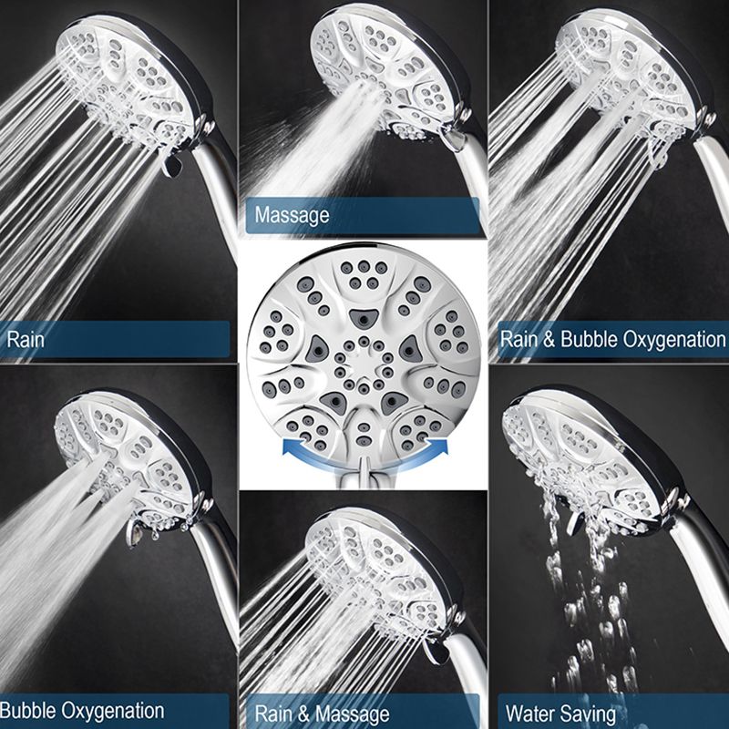 Lisslune | Contemporary Shower Combo Dual Shower Head Chrome Ceiling Mounted Round Shower Head