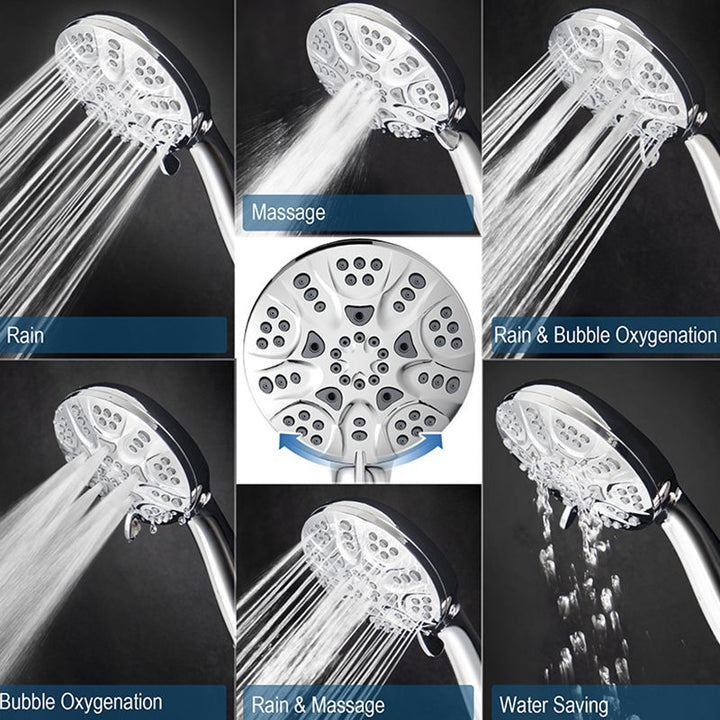 Lisslune | Contemporary Shower Combo Dual Shower Head Chrome Ceiling Mounted Round Shower Head