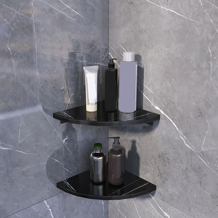 Lisslune | 3-piece modern bathroom accessory set marble and metal bathroom shelf