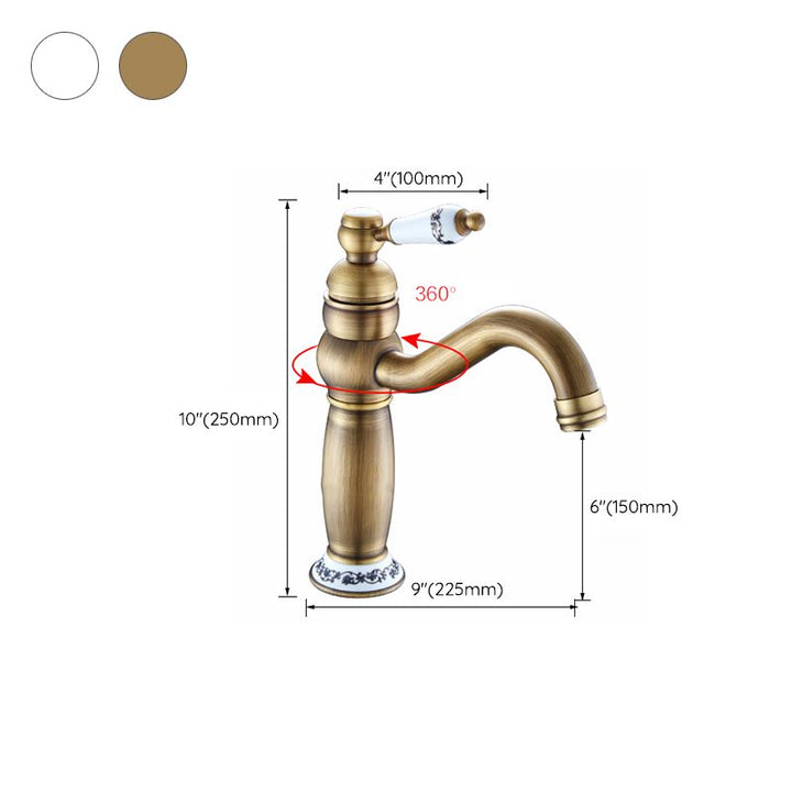 Lisslune | Round Basin Faucet Bathroom Faucet Single Lever High Arc Basin Faucet