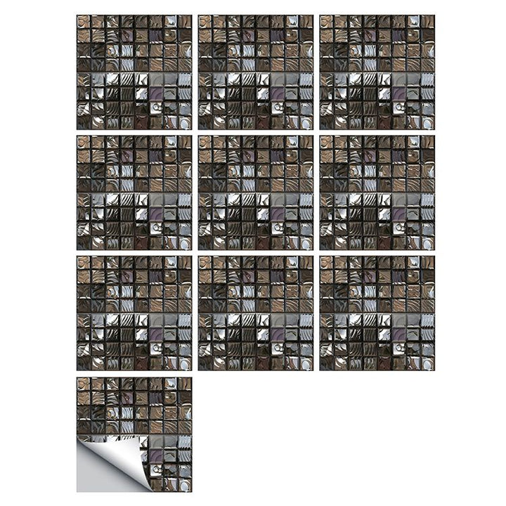 Lisslune | Square Peel and Stick Tile Grid Mosaic Tiles Interior Wallpaper