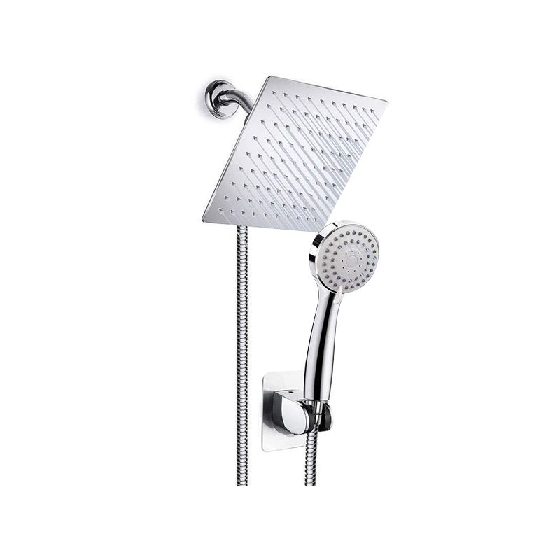 Lisslune | Modern Pull-Down Dual Showerhead Square High Arch Showerhead Combination