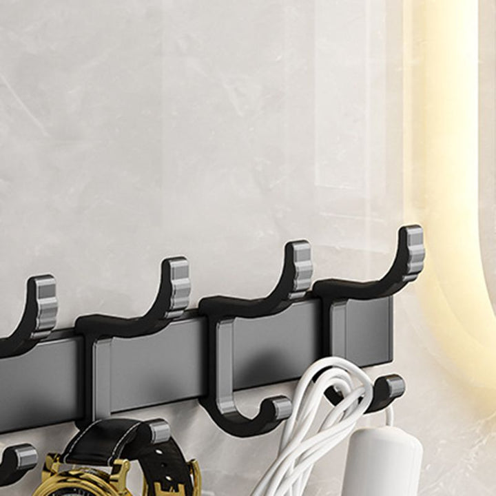 Lisslune | Black Aluminum Bathroom Accessory Set Modern Bathroom Shelf / Towel Bar & Paper Holder