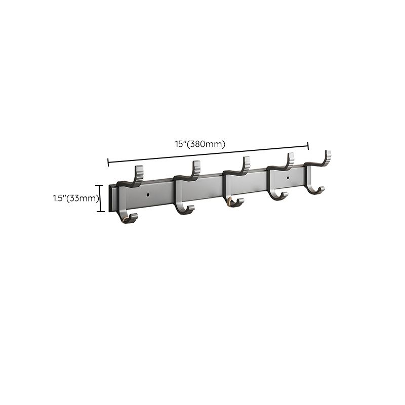 Lisslune | Gray Aluminum Bathroom Accessory Set Contemporary Bath Shelf