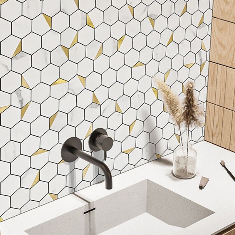 Lisslune | Hexagonal Modern Peel and Stick Tiles Mosaic Tiles Peel and Stick Backdrops