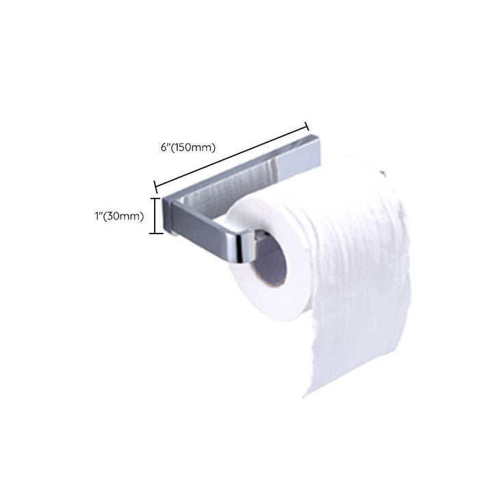 Lisslune | Chrome brass modern bathroom accessory set with towel bar/ ring/ paper holder & bathrobe hook