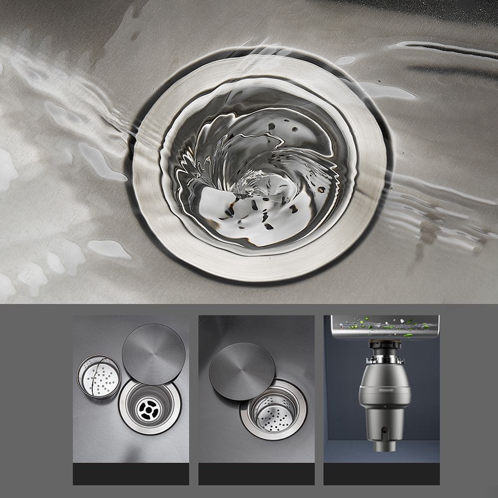 Lisslune | Kitchen Sink Round Single Bowl Color and Scratch Resistant Under-mounted Stainless Steel Kitchen Sink