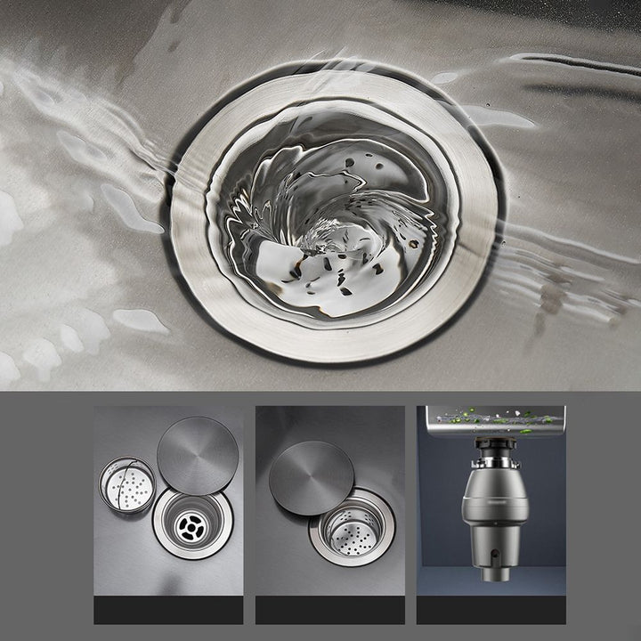 Lisslune | Kitchen Sink Round Single Bowl Color and Scratch Resistant Under-mounted Stainless Steel Kitchen Sink