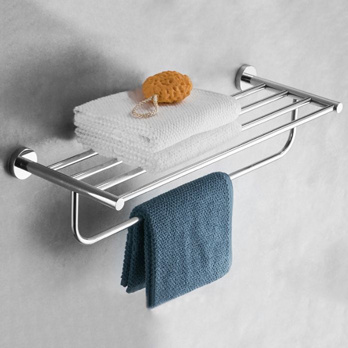 Lisslune | Polished Chrome Modern Bathroom Accessories Set with Towel Bar/Paper Holder